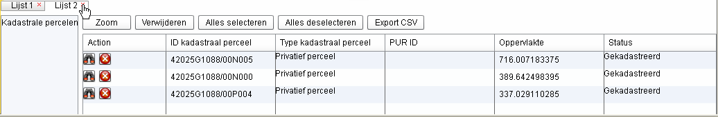 II.6.8 Een resultatenlijst verwijderen Lijst verwijderen > Klik op in