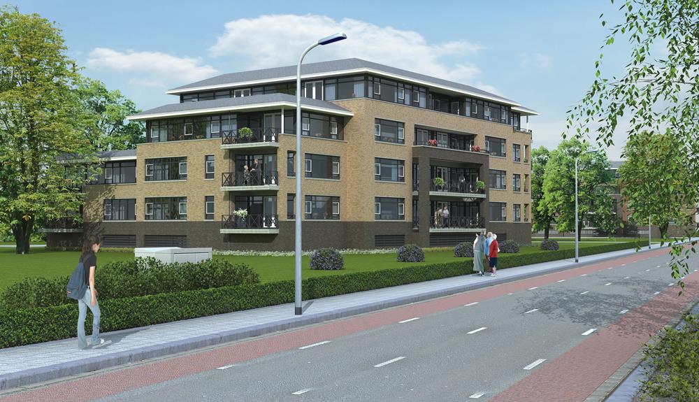 Complexe woningbouw / utiliteits projecten Modelleren 3D model 3D model in omgeving plaatsen volgens situatieschets Uitdraaien van realistische