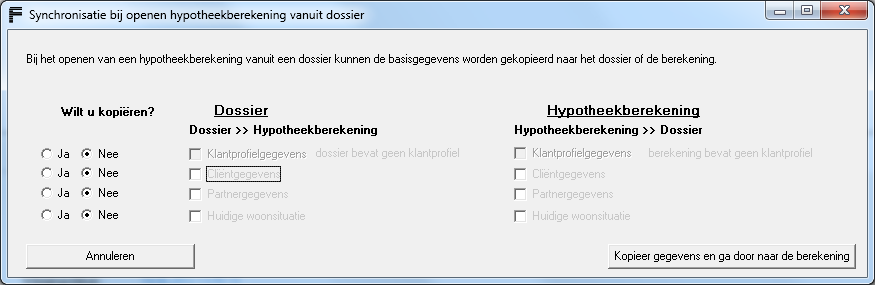 6.3.5 Vergelijken van berekeningen Om berekeningen met elkaar te kunnen vergelijken moet er eerst een berekening in het dossier staan.