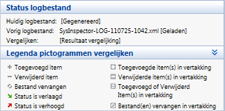 Een vergelijkend logbestand kunt u opslaan en later opnieuw openen. Voorbeeld Genereer een logbestand met systeeminformatie en sla het bestand op met de naam vorigbestand.xml.