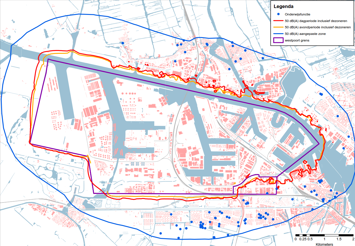 Havenbedrijf Amsterdam; aanpassing zone Westpoort Voor de aan te vragen hogere waarden is in enkele gevallen, vanwege de wens om een rij huizen gelijk te behandelen, een 1 tot maximaal 2 db hogere