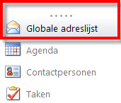 Linksonder staat Globale adreslijst.