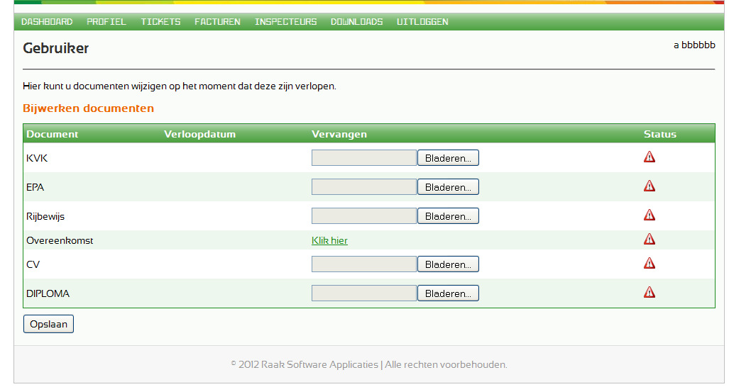 Of dit scherm Het uploaden van deze documenten is uiteraard noodzakelijk vanwege de BRL9500 certificering