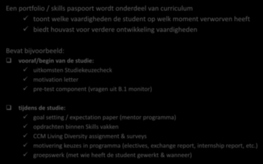 NAAR EEN PORTFOLIO/SKILLS PASPOORT.