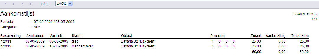 Aanmaken nieuwe rapportages Kies voor: Rapportages Klik op 1 van de rapportages 1 Afhankelijk van de rapportage kunt u de selectie bepalen