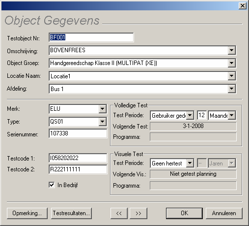 6.10 OBJECTEN TOEVOEGEN Objecten kunnen alleen aan een Locatie of Afdeling worden toegevoegd. Selecteer de Afdeling of Locatie uit de boomstructuur.