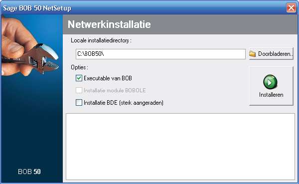 Selecteer vervolgens de lokale installatie directory waarin de bestanden van de BOBtoepassing geïnstalleerd worden.