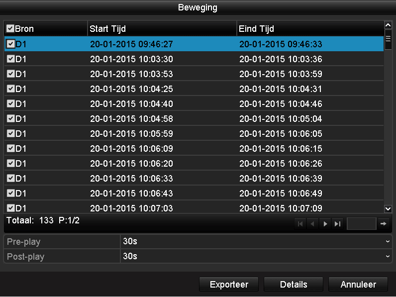 Video export apart worden geëxporteerd) weergeven. Zo controleert u of de export correct is uitgevoerd.