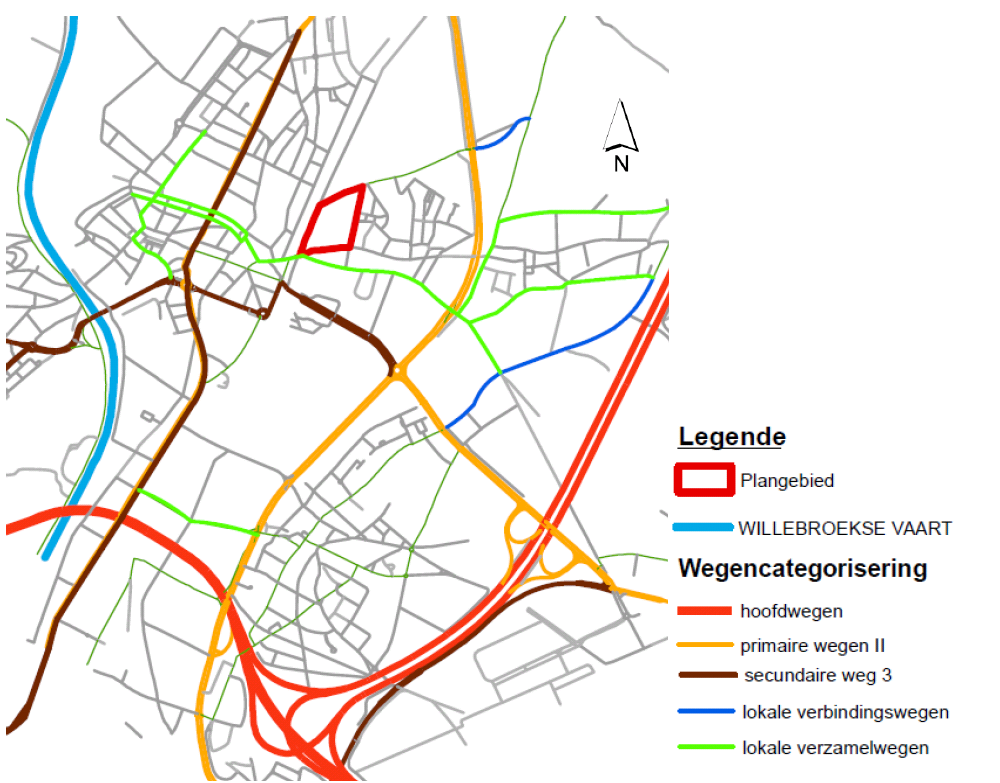 De Leuvensesteenweg is aangeduid als een lokale verzamelweg.