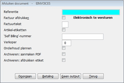 17 Als een document elektronisch te versturen is, verschijnt de tekst Elektronisch te versturen én de optie Factuur afdrukken