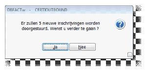 27 Nadat de inschrijvingen verzonden zijn wordt de lijst opnieuw opgebouwd en zullen de doorgestuurde inschrijvingen verdwijnen op het scherm.