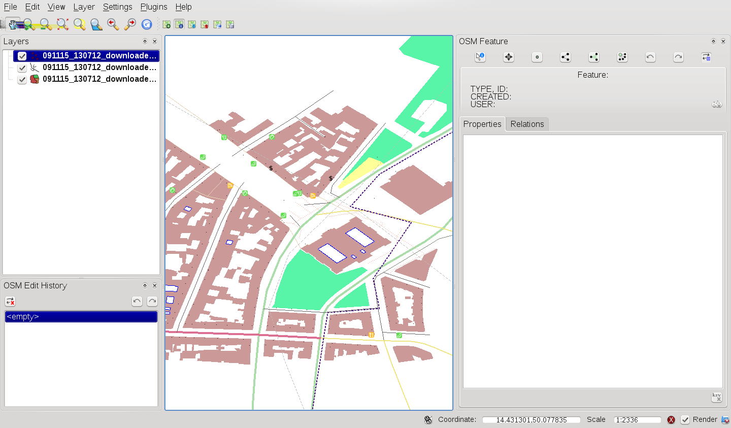For this reason, the OSM plugin need its own tools for editing OSM data. While they are used, the OSM layers can be changed correctly.