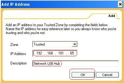 Zorg ervoor dat het IP-adres van de is opgenomen in de "Trusted Zone" (Vertrouwde