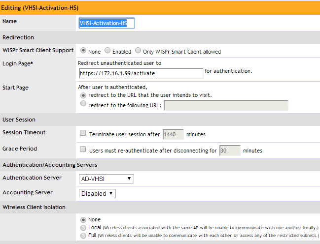 VHSI-Activation Zodat gebruikers zich kunnen aanmelden is een WLAN VHSI-activation aanwezig.