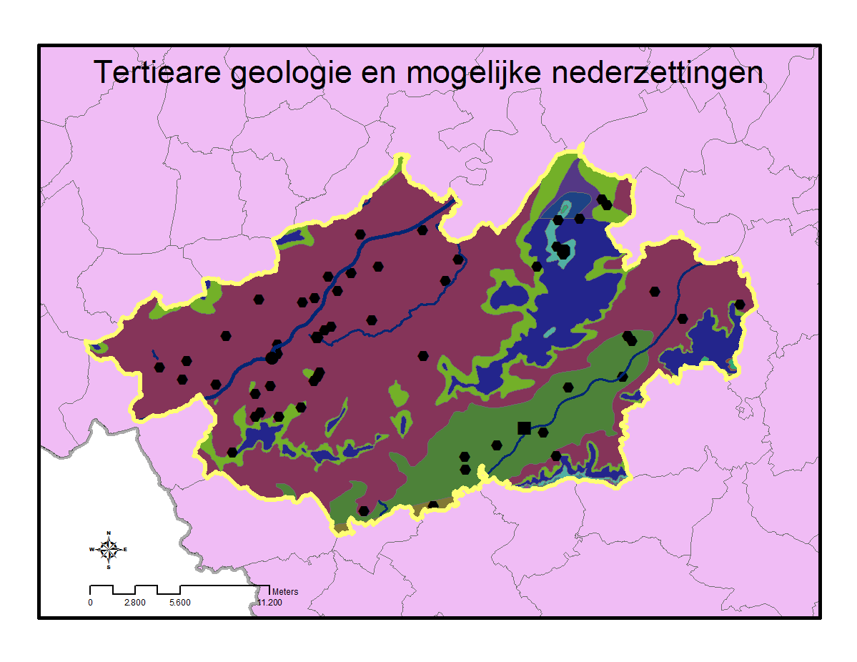 nen bewoond worden (fig. 28). Op de site van Kooigem en enkele losse vondsten van tegula na blijkt het gebied voorlopig leeg van archeologische sporen.