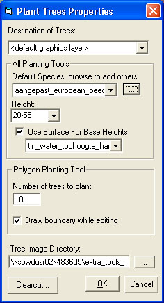 met behulp van de Plant Trees Inside a Digitized Polygon Tool. De functies om op basis van een polygoon of puntenbestand bomen te plaatsen functioneert helaas niet.