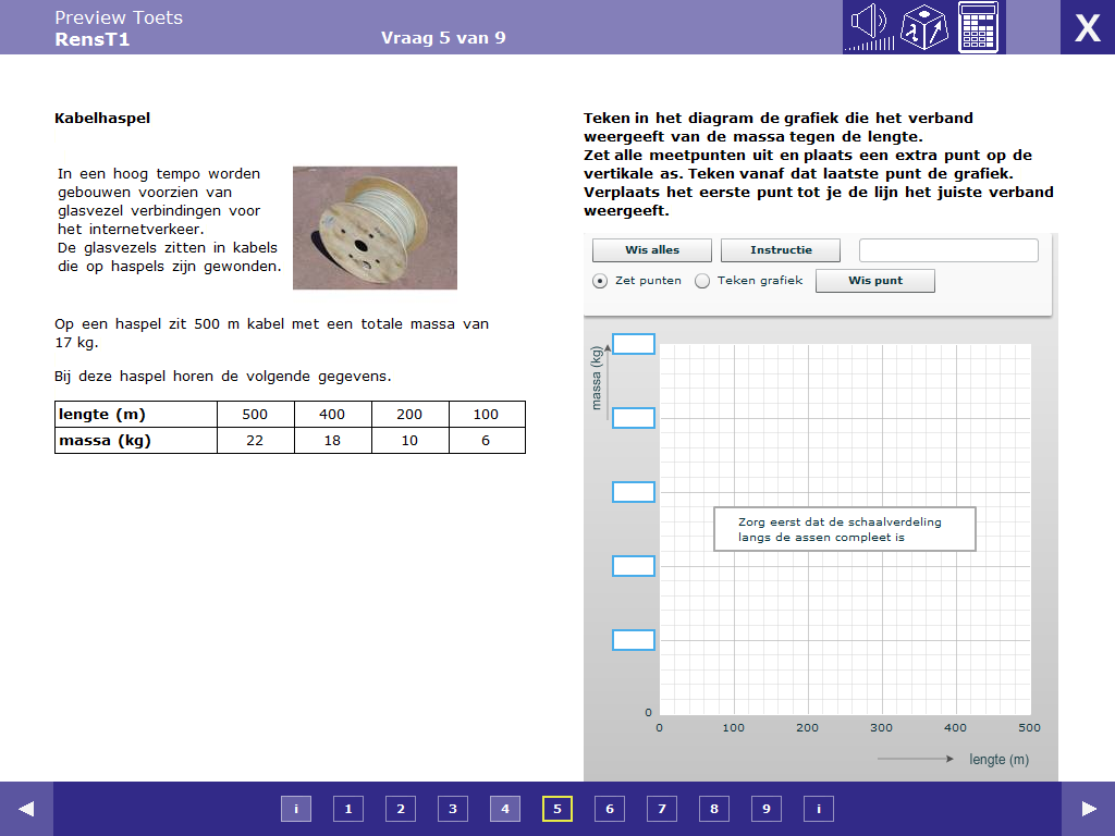4.2.1.5 Opgave 5 Deze opgave bevat de grafiektool die bij diverse vakken ingezet kan worden. In de opgave moet een relatief groot aantal handelingen verricht worden.