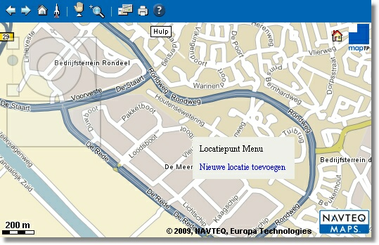 36 Online Tracking System Toevoegen Zoom in op het kaartmateriaal waar u de locatie wilt definiëren. Klik op de rechtermuisknop en kies de optie 'Nieuwe locatie toevoegen'.