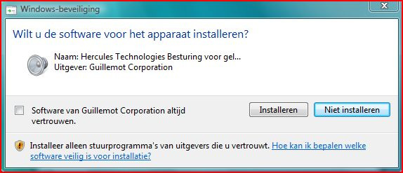 4.1.1. Installatie onder Windows 7 of Vista Nadat de bestanden naar uw computer zijn gekopieerd, worden de drivers geïnstalleerd.