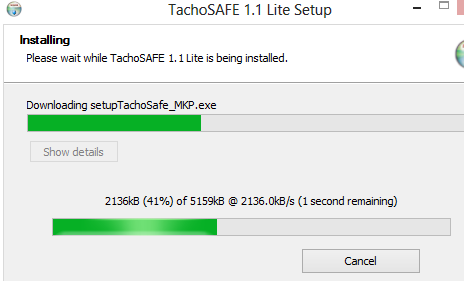15 Installeren van de TachoSafelite 1.0 software Nadat de PC de Tacho2Safe heeft herkend en u op Map en bestanden weergeven heeft geklikt ziet u o.a. een station dat heet TACHO2SAFE (E:, F: of een andere stationsletter).
