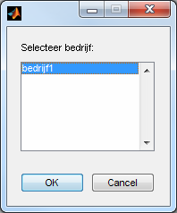 15 3.3.3 Beginnen Om een dataset te laden, klink op de knop kies Bedrijf en selecteer het bedrijf (er is maar één bedrijf te zien) en klik op OK.