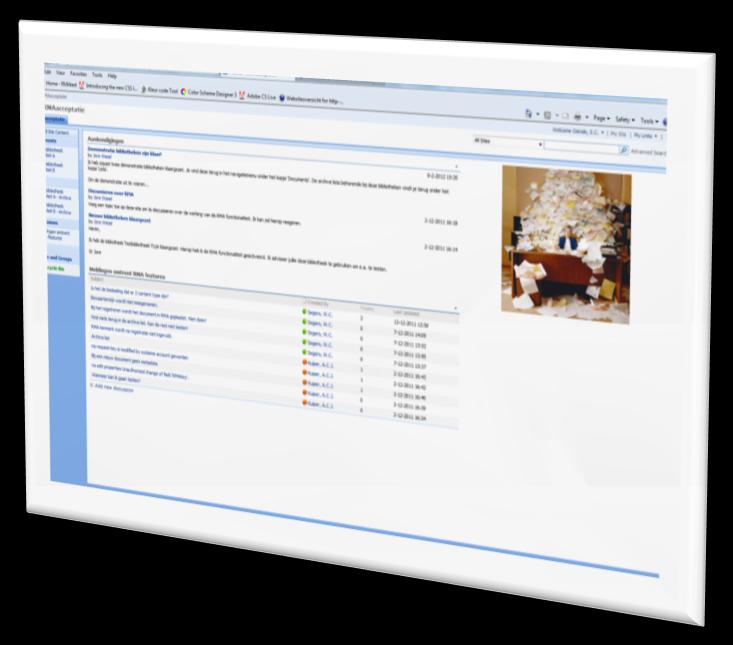 Oplossing 2: GUI Self Archiving SharePoint webparts voor maximale vrijheid De user interface voor medewerker en