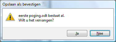 5.1.5 Wanneer Opslaan als gebruikt moet worden... U typte een nieuwe tekst en slaat die voor de eerste keer op.