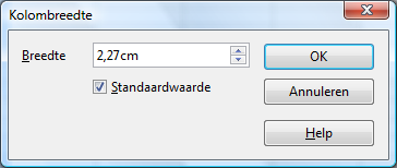 10 Opmaak 10.1 Kolombreedte wijzigen De kolombreedte bepaalt hoeveel tekens in een cel passen.