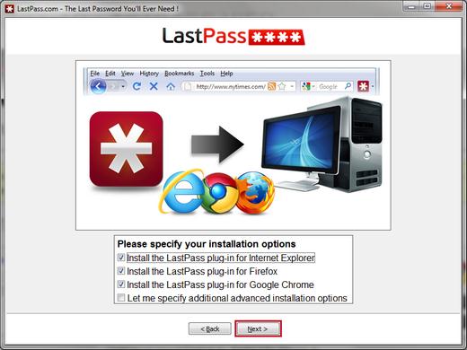 Afbeelding 4: Als je meerdere webbrowsers op je systeem hebt staan, kun je LastPass voor alle browsers installeren 4.
