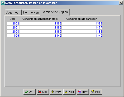 Er worden steeds 2 gemiddelde prijzen berekend. - Gemiddelde prijs op aankopen in stock: dit is de gemiddelde prijs van enkel de aankopen die in stock geplaatst worden.