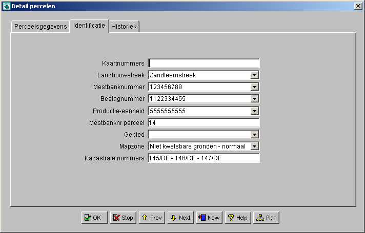 Bij het inbrengen van een nieuw perceel, wordt de ingebruikname van het perceel standaard op 1960 geplaatst.