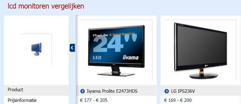 5.3.3 Elektriciteitsverbruik van het scherm Hierboven worden twee monitoren voorgesteld. Welk van beiden is het grootst? Iiyama Welk van beide verbruikt meest energie?