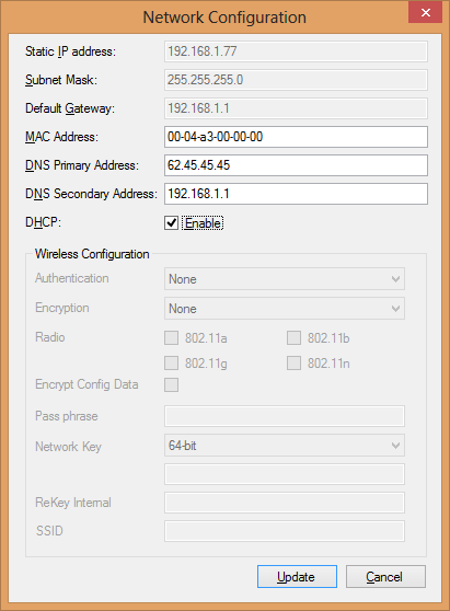 14 Netwerk configuratie van de Netduino Plus 2 met MFDeploy software 5.1 Configureer de netwerk settings van de Netduino Plus 2 Klik op het [Target] menu Klik op [Configuration] Klik op [Network] 5.