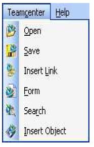 MS Office for Rich Client Dit is de Teamcenter werkbalk in Office 2003. De MS Office voor Rich Client is wat we gebruikten in eerdere versies van Teamcenter (V9, etc.).