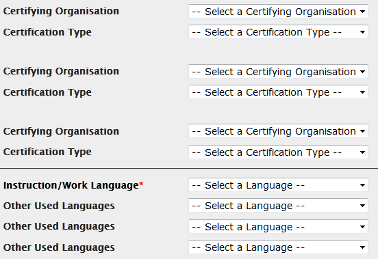 30. 6.2.3. Getuigschrift en taal gedeelte In dit deel, dat verschillend kan zijn afhankelijk van de Actie en het type van activiteit, kan je bepalen welke certificaten/getuigschriften de deelnemer