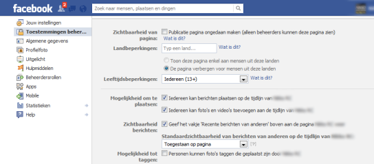 5 Bedrijfspagina privacy instellingen Als je een bedrijfspagina beheert (fanpage), dan kun je met de privacy instellingen van Facebook diverse zaken instellen.