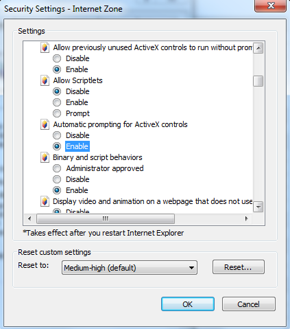 7.3 Active X in Internet Explorer Activeren Uw browser moet Active X ingeschakeld hebben om de camera te kunnen bekijken in Internet Explorer.