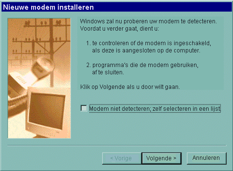 Stap ❷: De modemdriver (Win95, 98 of hoger) installeren U moet de modemdriver installeren om gebruik te maken van de communicatietoepassingen van Windows 98 of van Windows NT (Hyper terminal, toegang