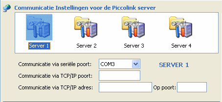 3 Indien de basisstations via een netwerkaansluiting worden gebruikt moet het IP adres en de IP poort worden aangegeven. Raadpleeg hiervoor de handleiding van Piccolink en het hoofdstuk c. 2.