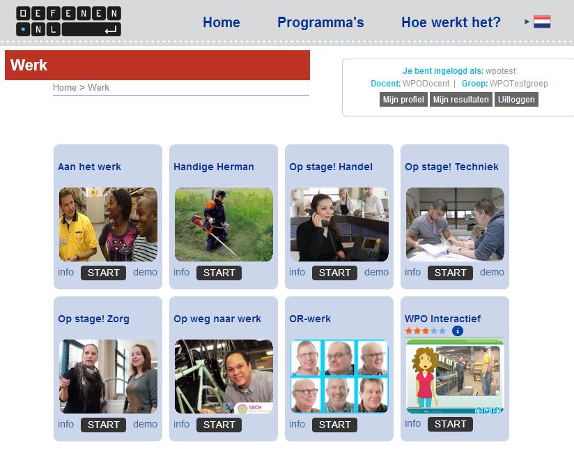 4. WPO Interactief opstarten en gebruiken Een deelnemer kan via de oefenportal van SBCM aan de slag met de WPO cursus door in te loggen op www.oefenen.nl/sw.