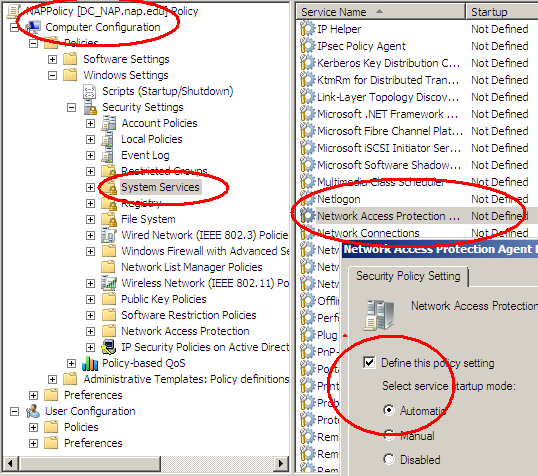 NAP Enforcement via een GPO. Om er nu voor te zorgen dat elke Dhcp client met de Nap settings wordt geconfronteerd, gaan we deze settings uitrollen m.b.v. een grouppolicy. Dit omvat; 1.