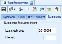 De opdrachtnummers kunt u handmatig aanpassen bij het aanmaken van de opdracht, hierdoor wordt het Laatst gebruikte nummer van de factuuropdracht vanzelf aangepast in uw Bedrijfsgegevens.