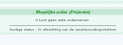 Op deze pagina kunt u het verantwoordingsverslag downloaden en afdrukken. U klikt daarvoor op Eenmaal u dit gedaan hebt, moet u het project opnieuw in het dashboard van het project terecht.