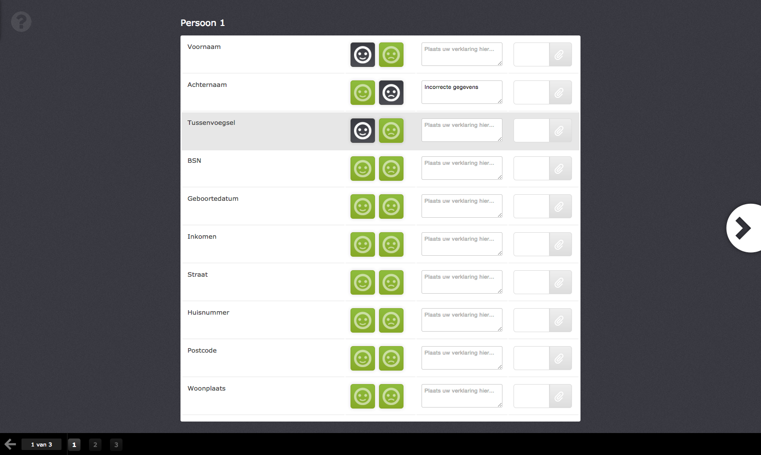 Teststap : teststappen worden omschreven in de meest linker kolom. Bevinding : in de 2e kolom van links kan de bevinding per teststap worden genoteerd.