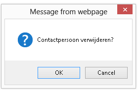 6.3 Contactpersoon verwijderen Om een contactpersoon te verwijderen klikt u, in het Contactpersonen Overzicht, op de delete knop ( ) bij de betreffende contactpersoon.