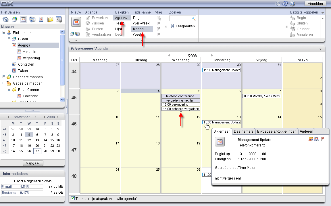 Kalender - overzichten en perioden Figuur 4.11.