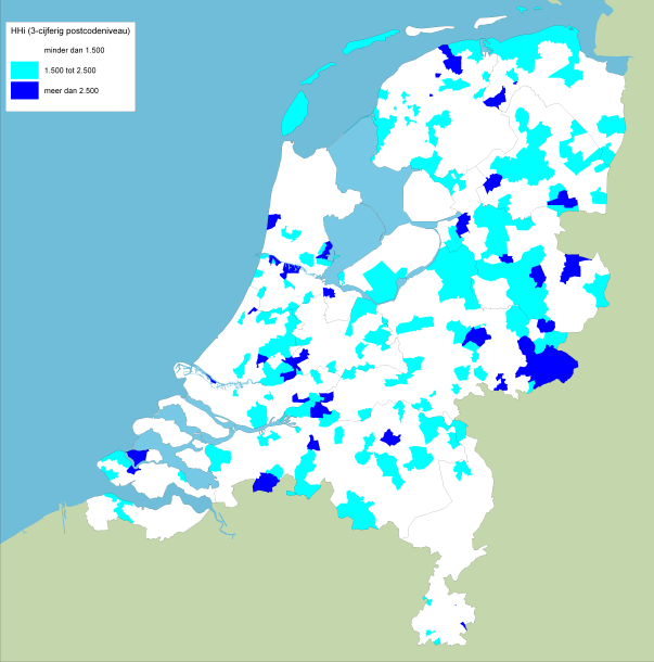 Bastiaan Overvest en Niels van der Poel 105 Mede door deze sterke toename is er een lage concentratiegraad van makelaars.