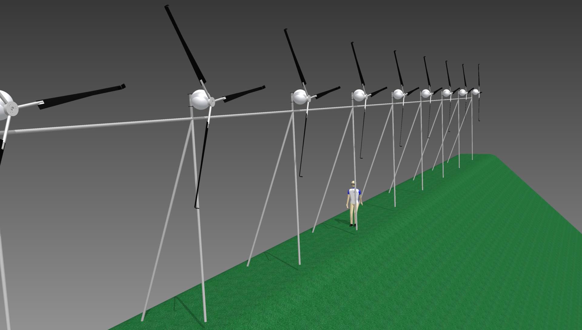 Windergy Powerplant windenergiesysteem Modulair systeem voor dijklichaam.