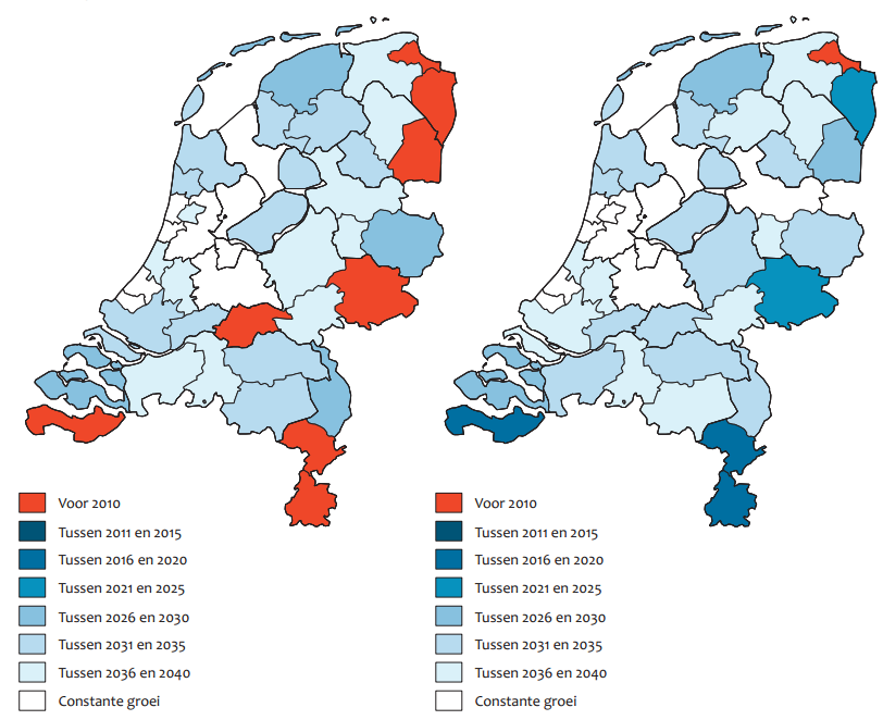 4.2 G R O E I - E N K R IM P R E G IO S In de vorige paragraaf zijn de prognoses besproken op nationaal niveau.