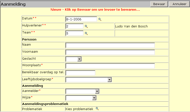 Op dezelfde pagina vind je een link naar de optiepagina. Via deze link kan je o.a. naar de toestandslijst (belangrijk om de wachtlijst op te vragen) en naar commentaar en suggesties (zie 11.